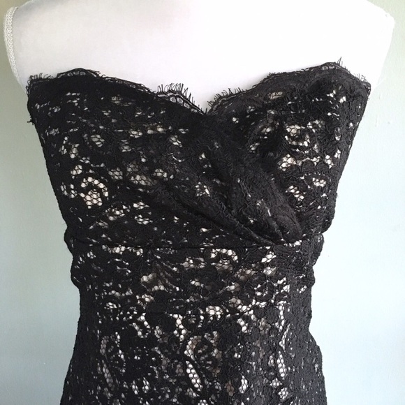 White House Black Market Lace Strapless Dress Sz8 - Picture 2 of 3